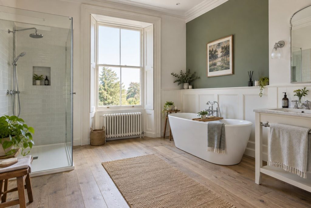 Bathroom in a Victorian villa with large kitchen-diner, generous and bright