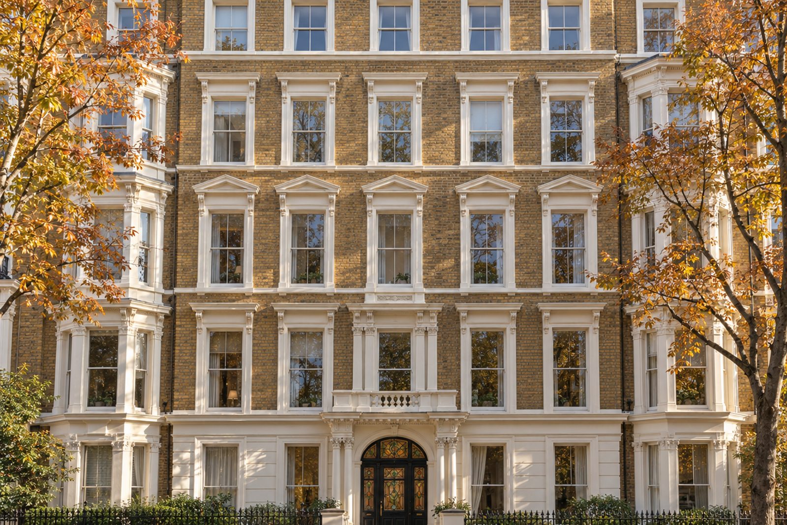 Front exterior, eye-level view of the building and its entrance - 1-bedroom flat in Southfields