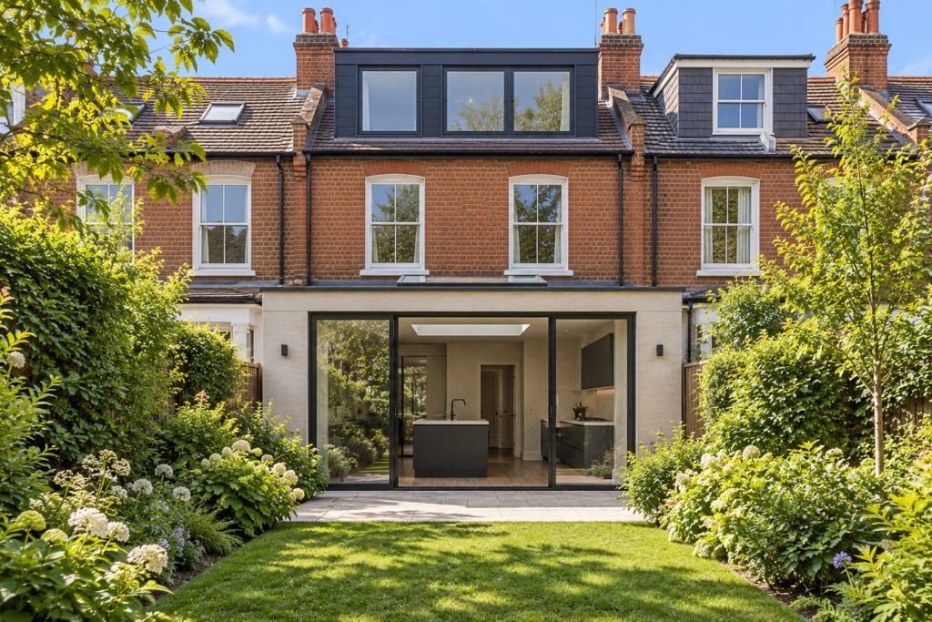 Rear garden, rear elevation seen from the garden - 4-bedroom terraced house in Brixton