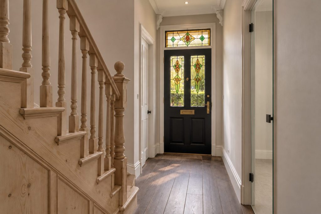 Hall, wide view from the doorway - 4-bedroom terraced house in Brixton