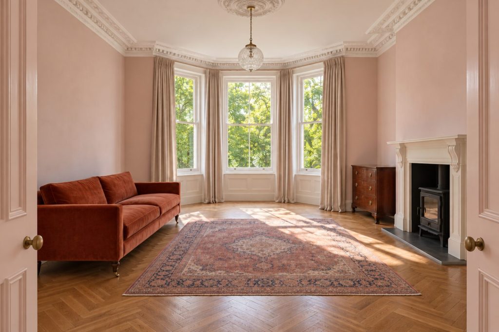 Sitting room, wide view from the doorway - 3-bedroom flat in Brixton