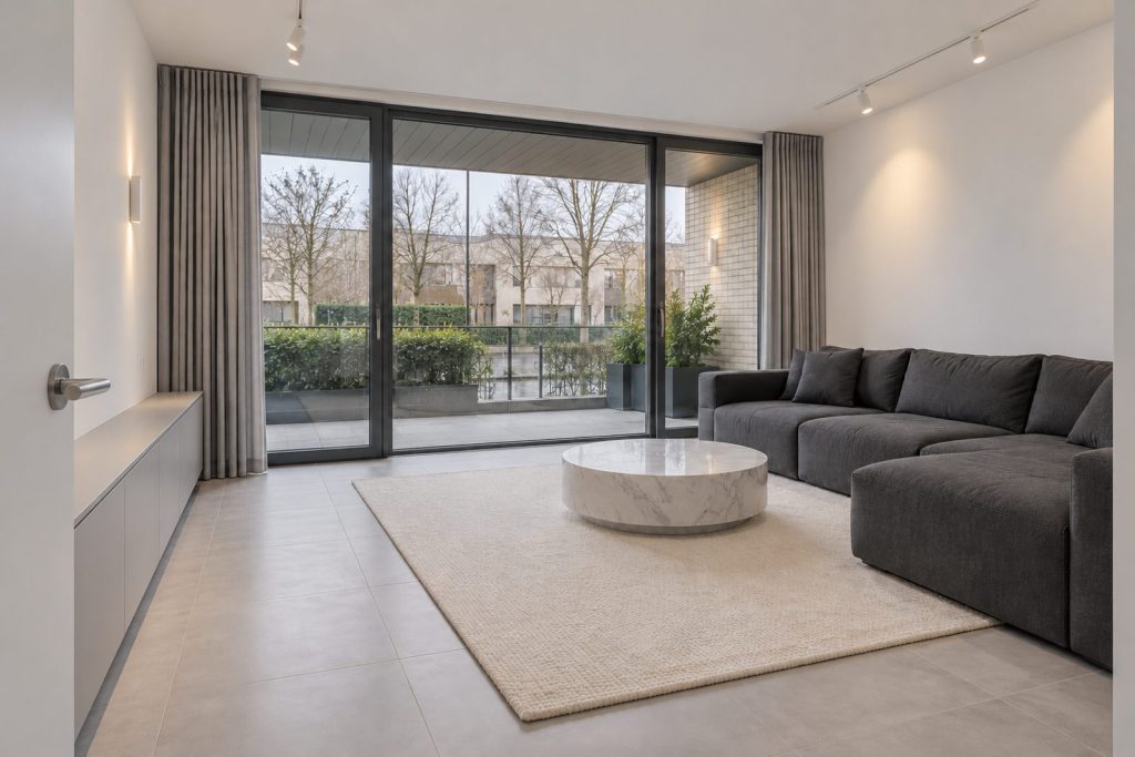 Living room, wide view from the doorway - 2-bedroom flat in Wandsworth