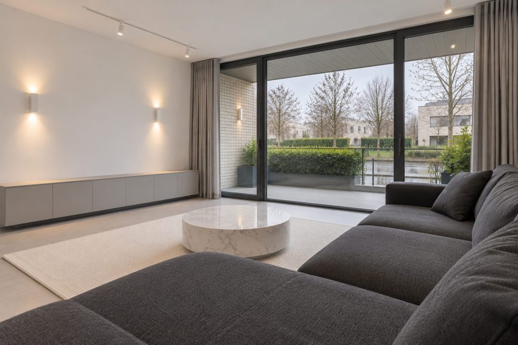 Living room, view toward the window - 2-bedroom flat in Wandsworth