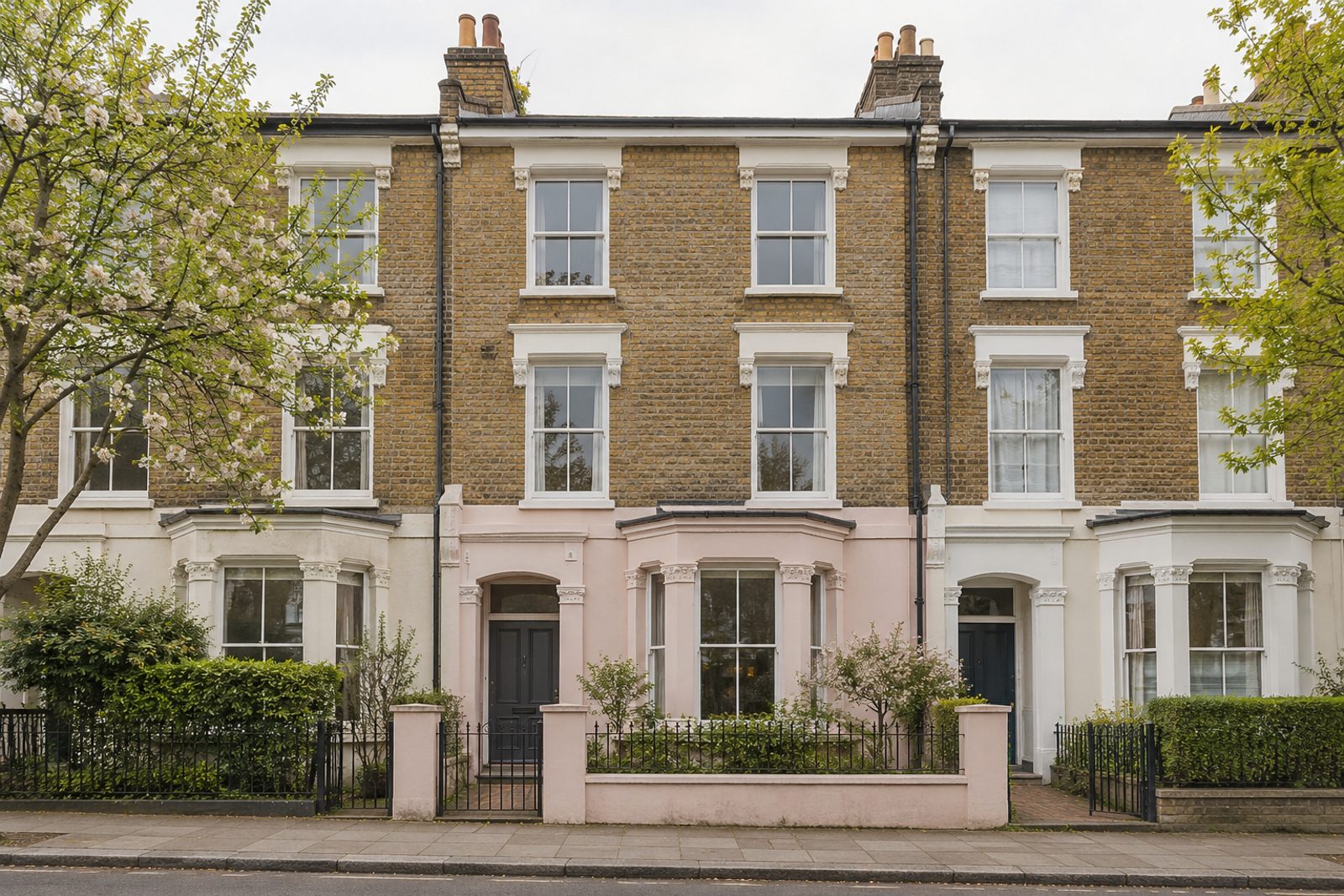 Front exterior, eye-level view of the front elevation - 4-bedroom town house in Putney