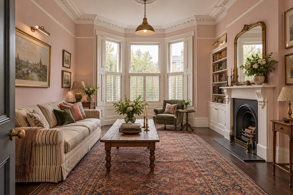 Sitting room, wide view from the doorway - 4-bedroom town house in Putney