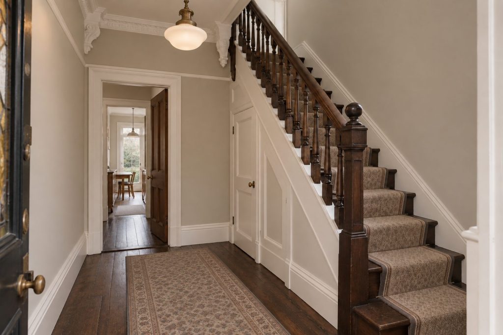 Hall, wide view from the doorway - 4-bedroom terraced house in Tooting