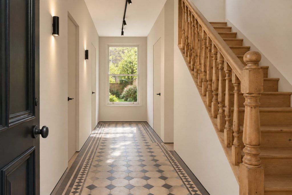 Hall, wide view from the doorway - 4-bedroom terraced house in Tooting