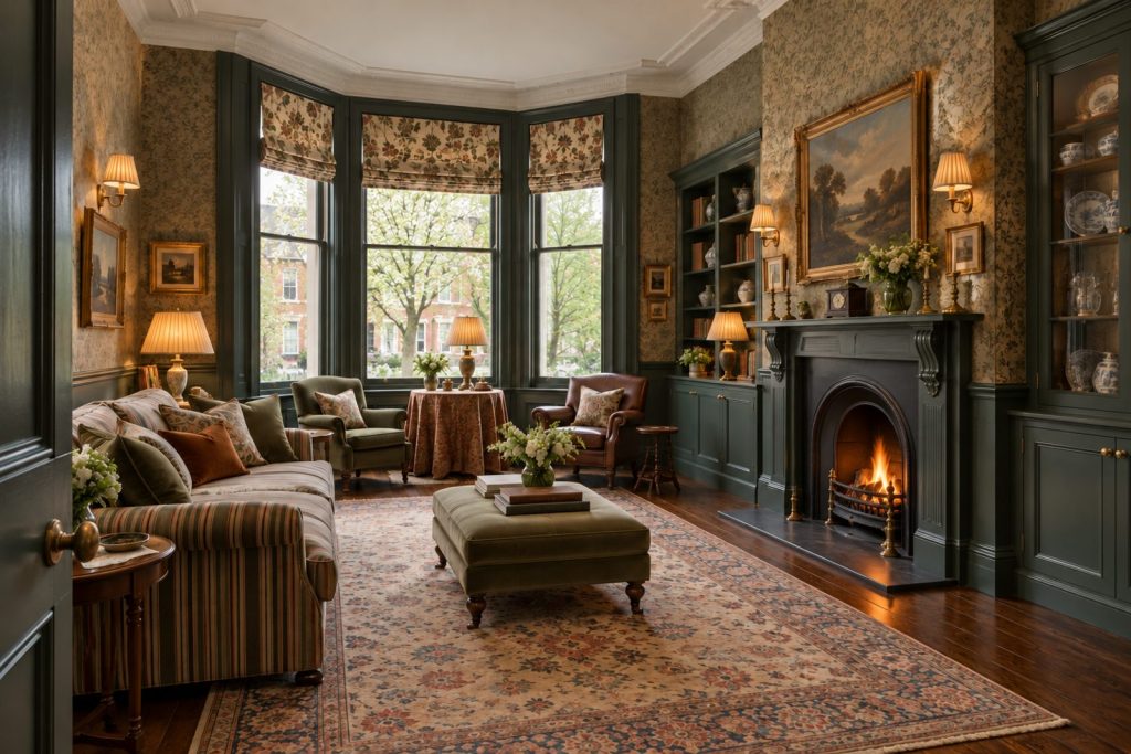 Sitting room, wide view from the doorway - 4-bedroom town house in Wandsworth