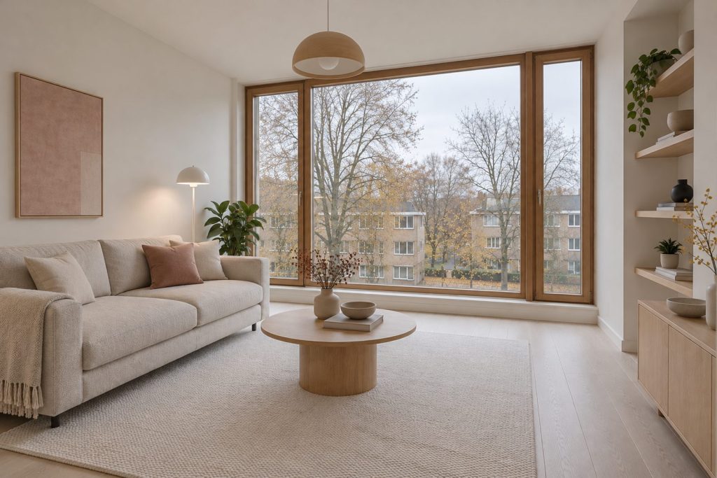 Living room, view toward the window - 2-bedroom flat in Earlsfield
