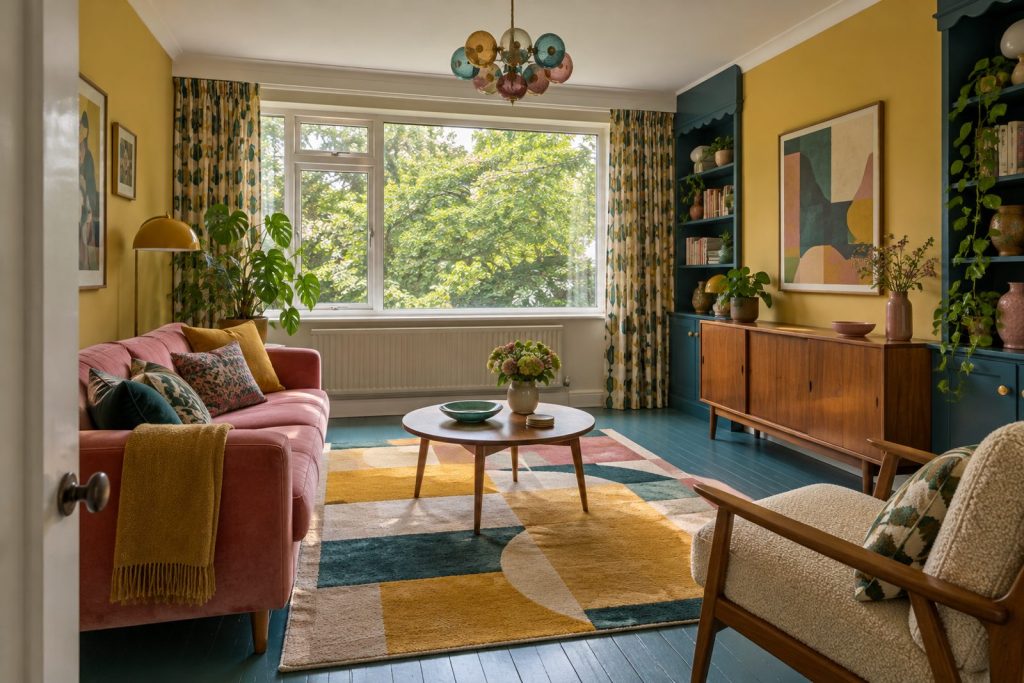Living room, wide view from the doorway - 2-bedroom flat in Battersea