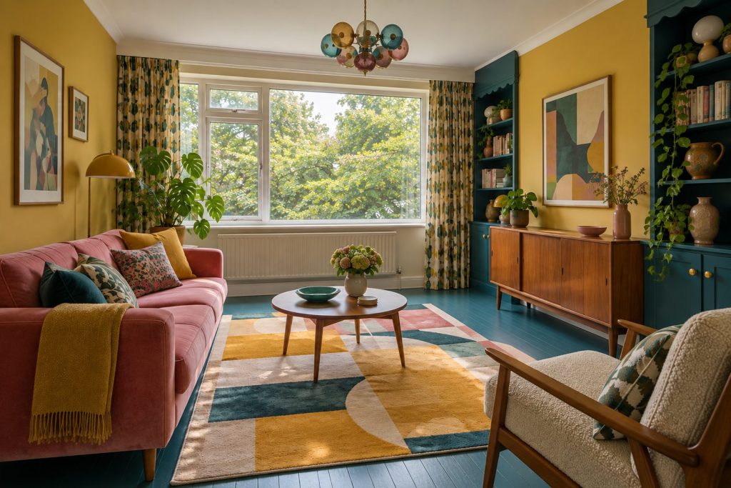 Living room, view toward the window - 2-bedroom flat in Battersea