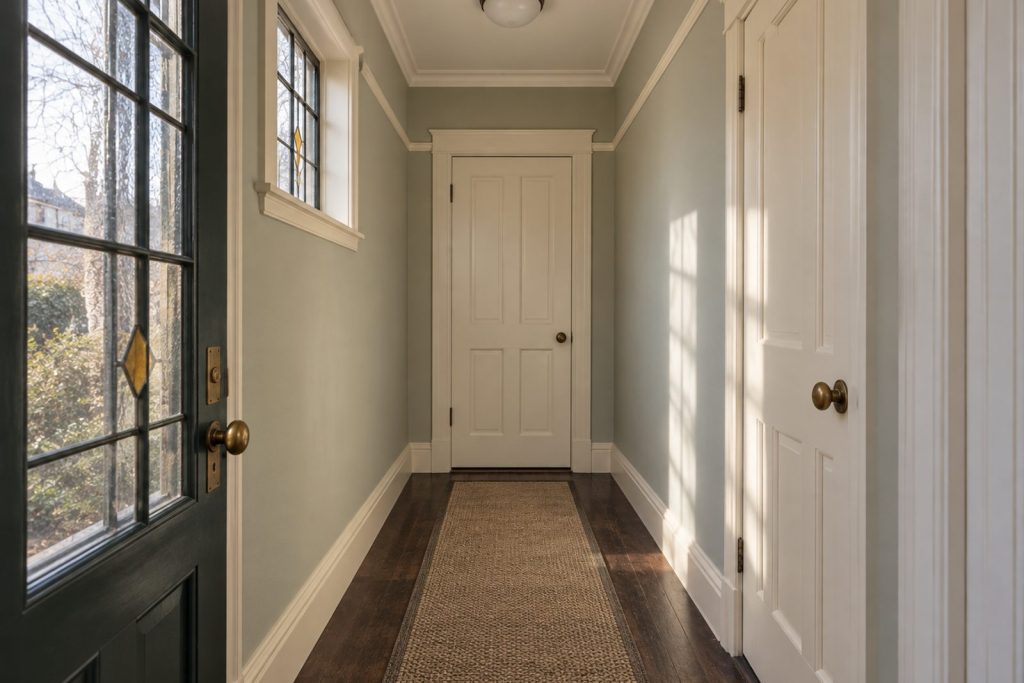 Entrance hall, wide view from the doorway - 3-bedroom flat in Earlsfield