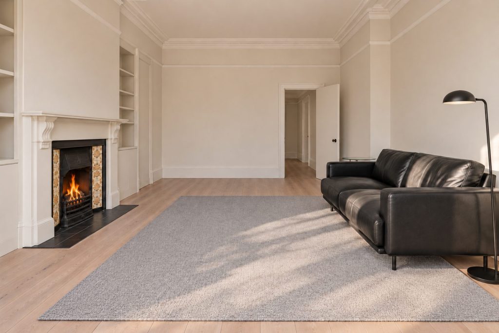 Sitting room, view from the opposite corner - 2-bedroom flat in Clapham