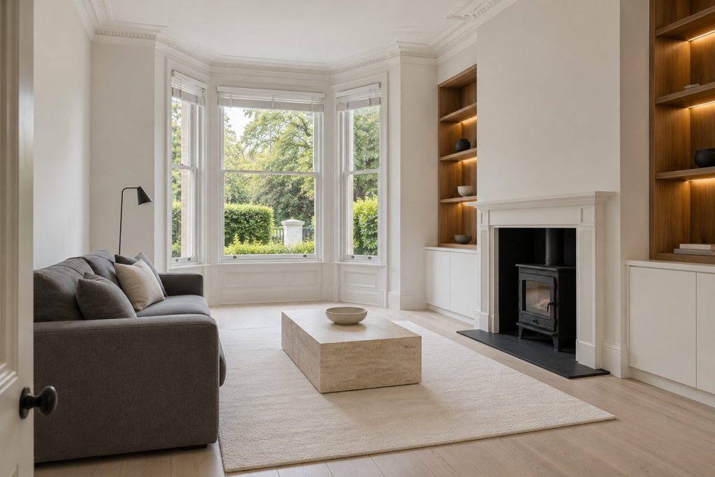Sitting room, wide view from the doorway - 4-bedroom semi-detached house in Balham
