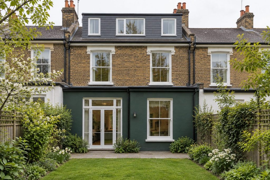 Rear garden, rear elevation seen from the garden - 4-bedroom terraced house in Putney