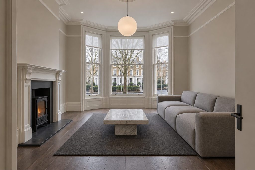 Sitting room, wide view from the doorway - 3-bedroom maisonette in Wandsworth