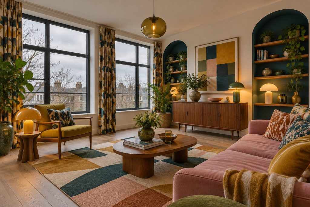 Living room, wide view from the doorway - 2-bedroom flat in Putney