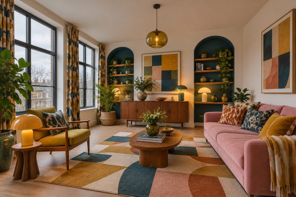 Living room, view from the opposite corner - 2-bedroom flat in Putney