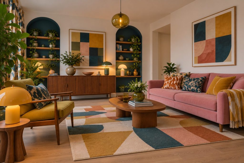 Living room, view toward the window - 2-bedroom flat in Putney