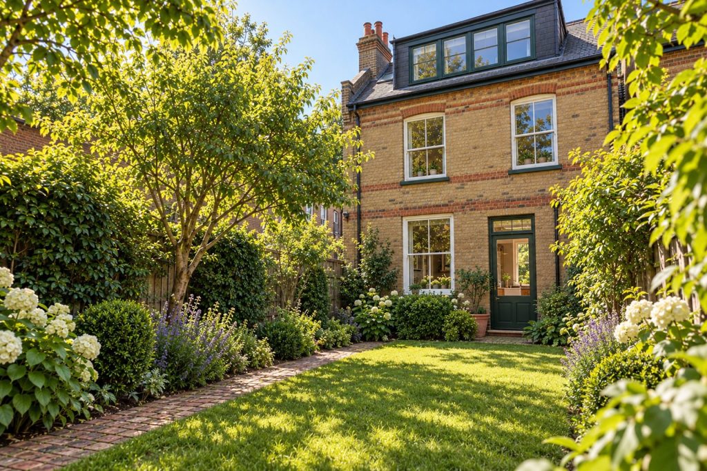 Rear garden, the garden looking back toward the house - 4-bedroom semi-detached house in Southfields