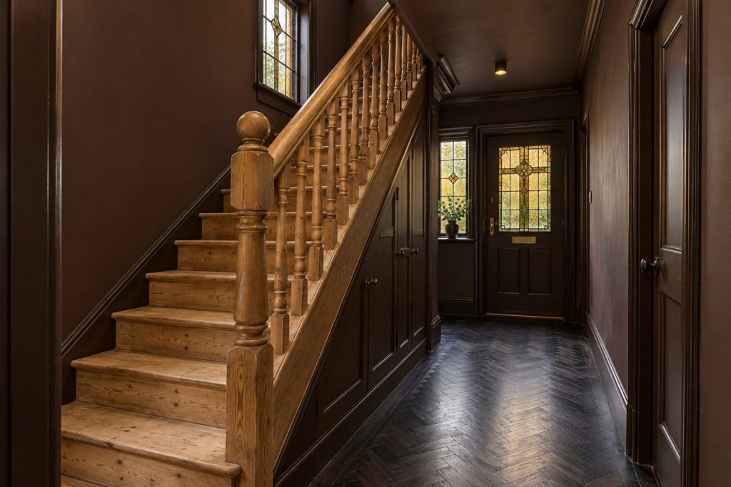 Hall, wide view from the doorway - 4-bedroom terraced house in Wimbledon