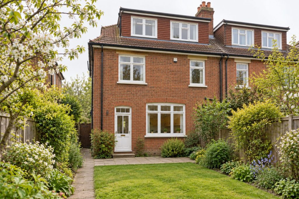 Rear garden, rear elevation seen from the garden - 4-bedroom semi-detached house in Balham