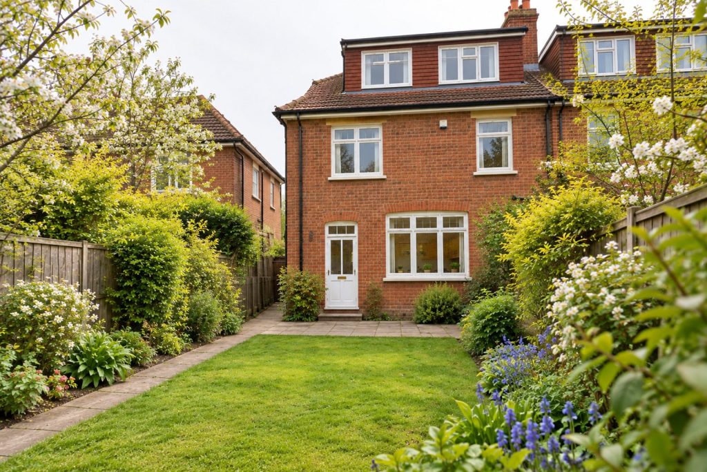 Rear garden, the garden looking back toward the house - 4-bedroom semi-detached house in Balham
