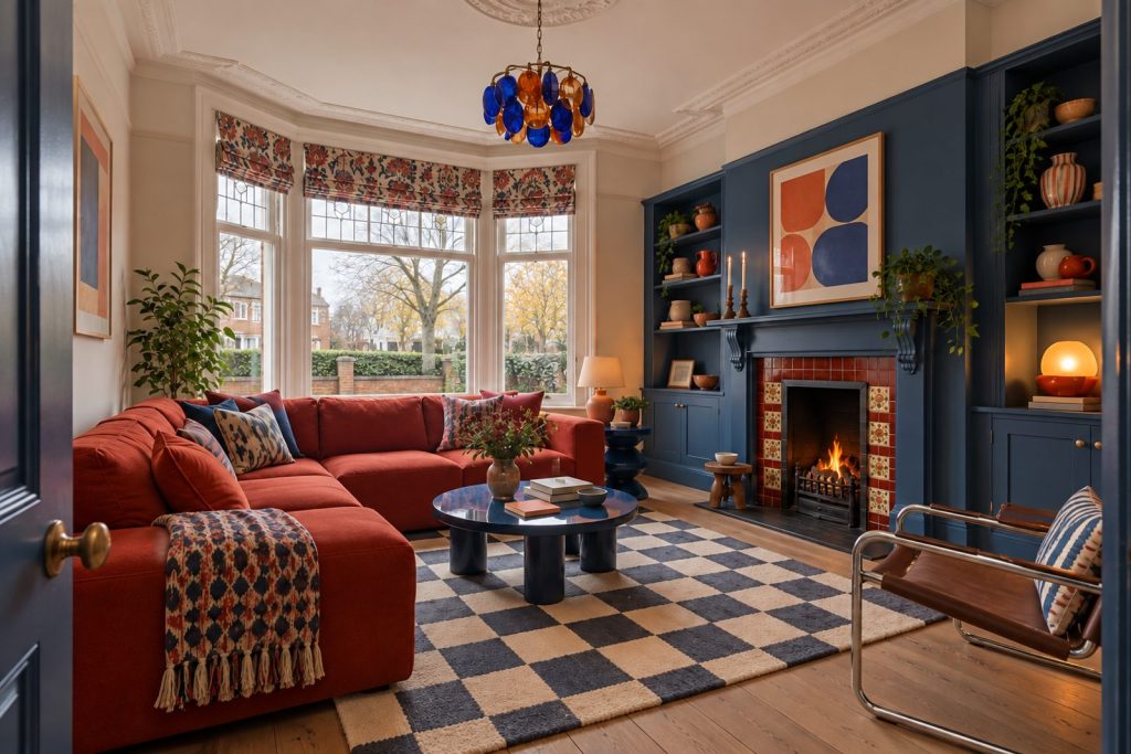 Sitting room, wide view from the doorway - 5-bedroom semi-detached house in Wandsworth