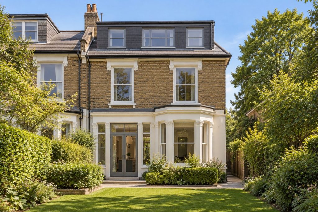 Rear garden, rear elevation seen from the garden - 5-bedroom semi-detached house in Wandsworth