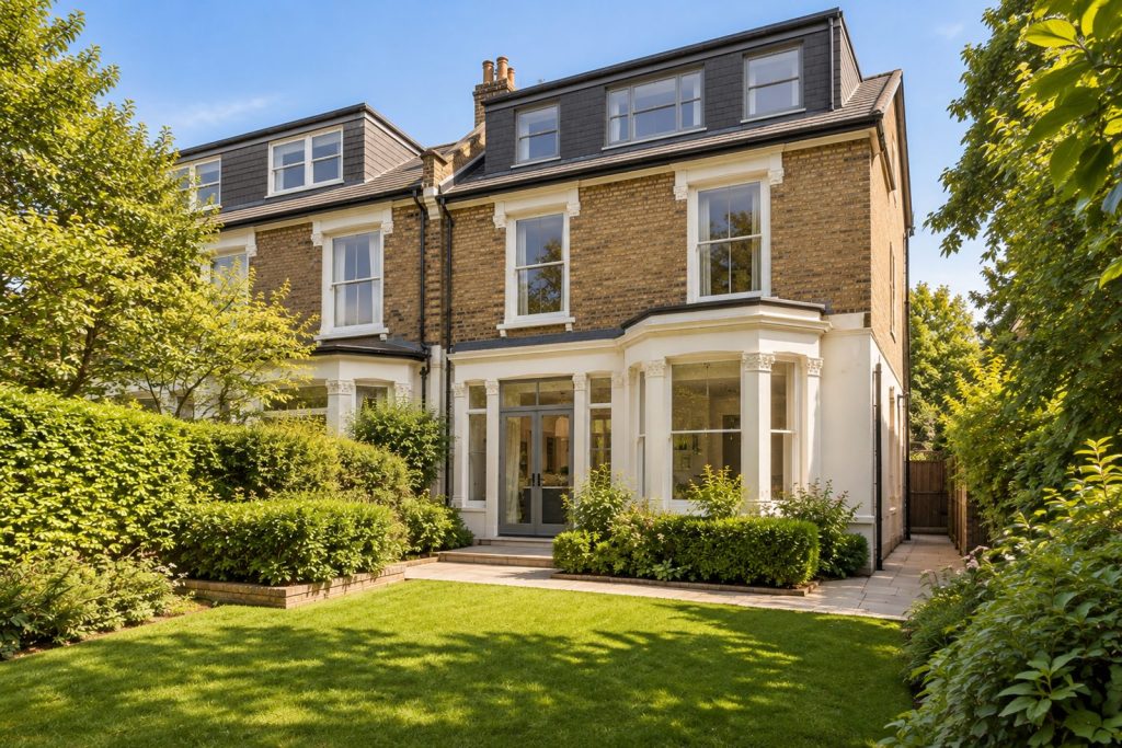 Rear garden, the garden looking back toward the house - 5-bedroom semi-detached house in Wandsworth