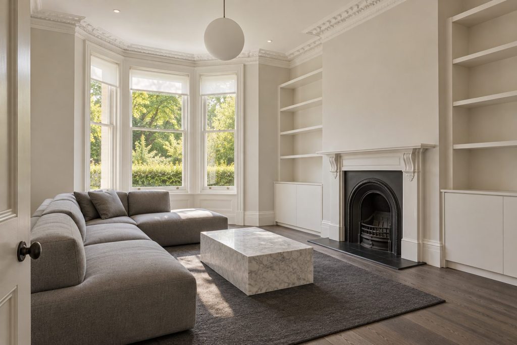 Sitting room, wide view from the doorway - 5-bedroom semi-detached house in Wandsworth