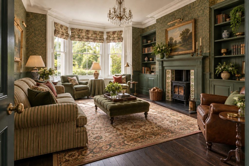 Sitting room, wide view from the doorway - 3-bedroom terraced house in Wimbledon