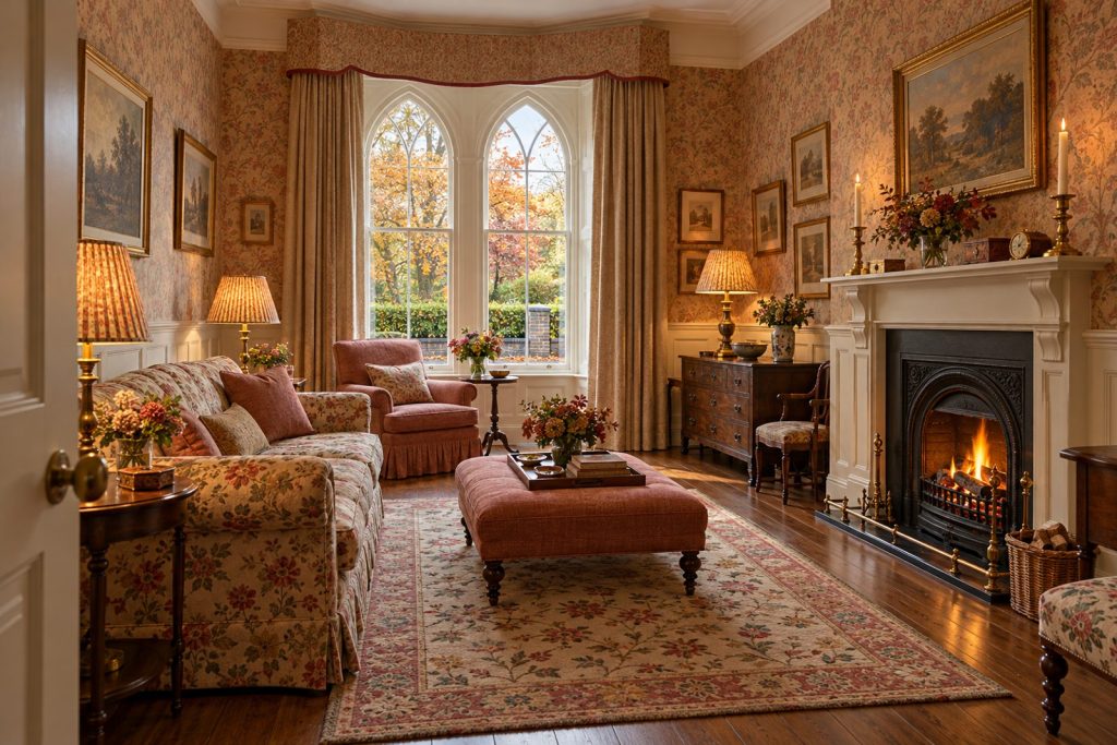Sitting room, wide view from the doorway - 2-bedroom cottage in Clapham