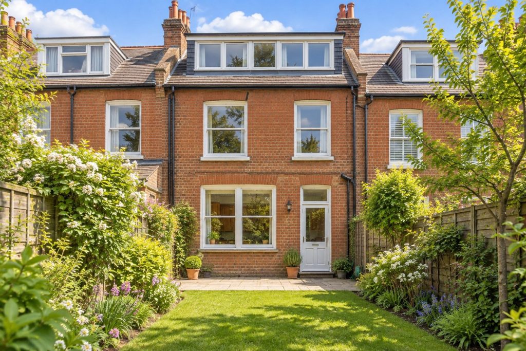 Rear garden, rear elevation seen from the garden - 4-bedroom terraced house in Balham