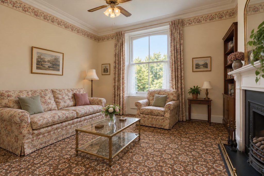Sitting room, view toward the window - 2-bedroom flat in Putney