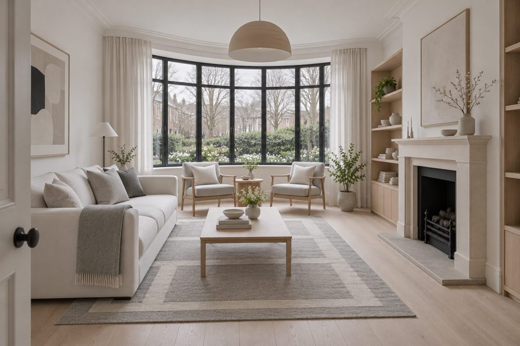 Sitting room, wide view from the doorway - 2-bedroom maisonette in Earlsfield