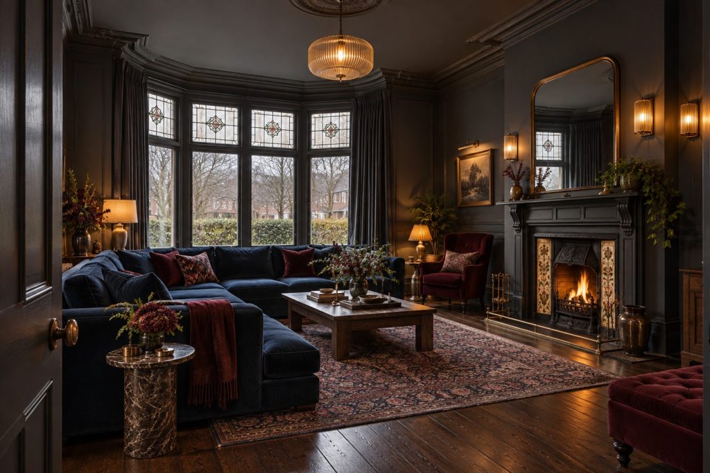 Sitting room, wide view from the doorway - 7-bedroom detached house in Clapham