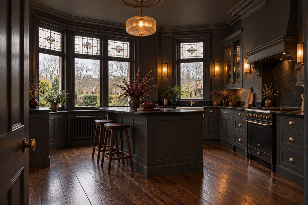 Kitchen, wide view from the doorway - 7-bedroom detached house in Clapham