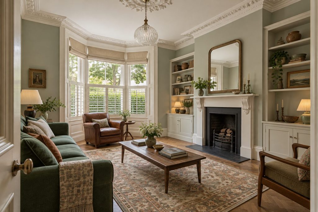 Sitting room, wide view from the doorway - 3-bedroom terraced house in Putney