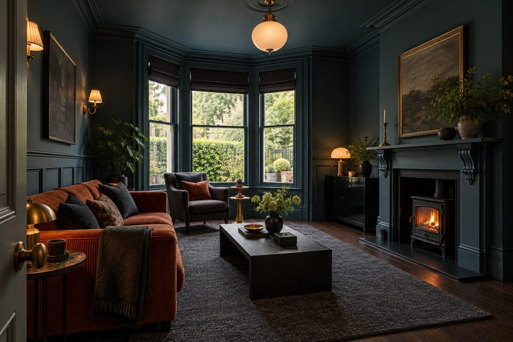 Sitting room, wide view from the doorway - 2-bedroom flat in Wimbledon