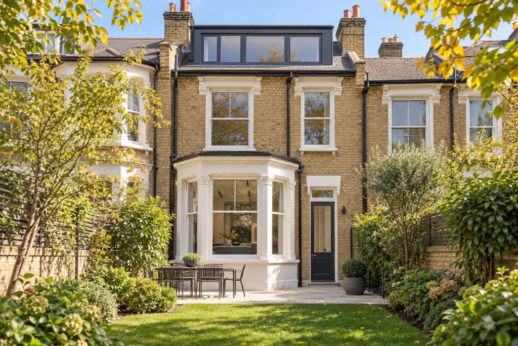 Rear garden, rear elevation seen from the garden - 5-bedroom terraced house in Wandsworth