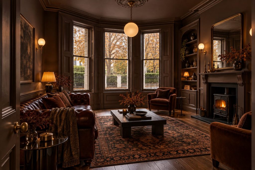 Sitting room, wide view from the doorway - 3-bedroom flat in Wimbledon