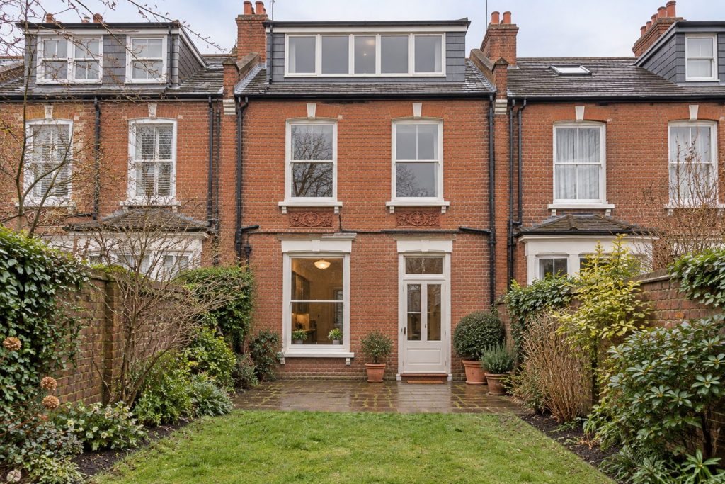 Rear garden, rear elevation seen from the garden - 4-bedroom terraced house in Battersea