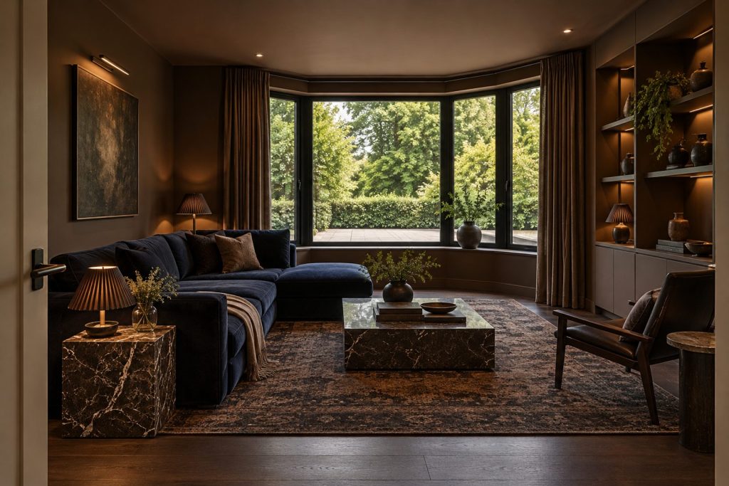 Living room, wide view from the doorway - 3-bedroom terraced house in Battersea