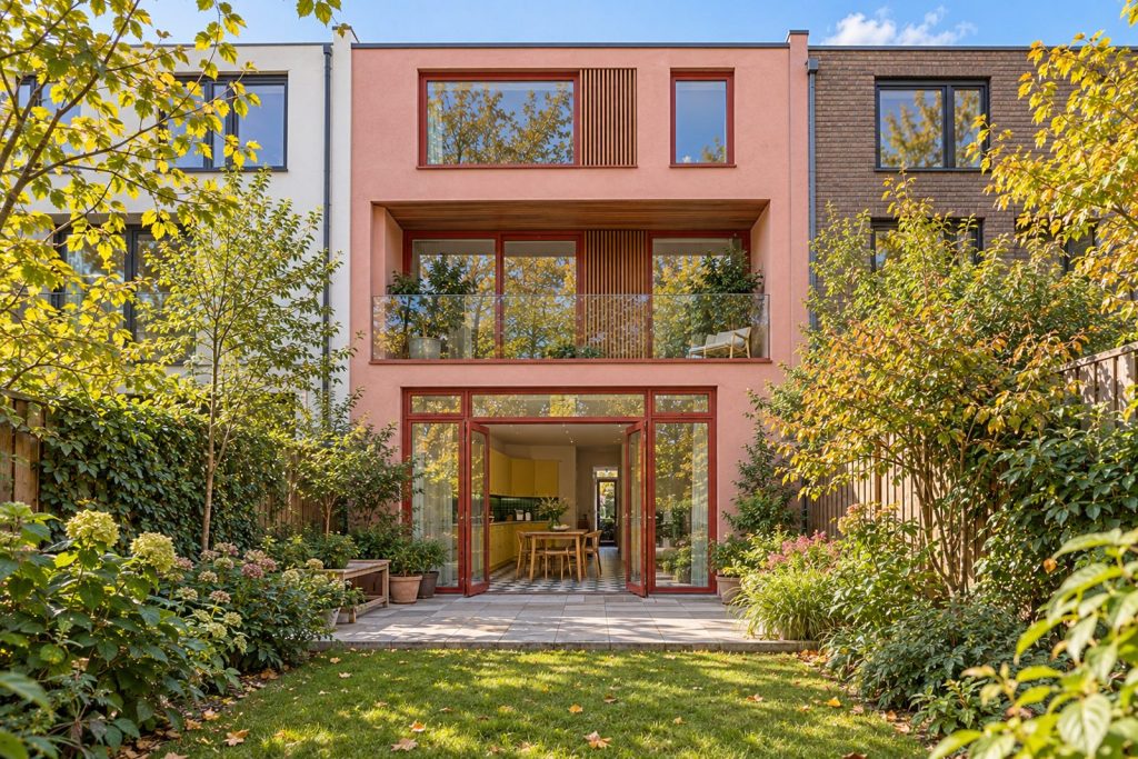 Rear garden, rear elevation seen from the garden - 5-bedroom town house in Clapham