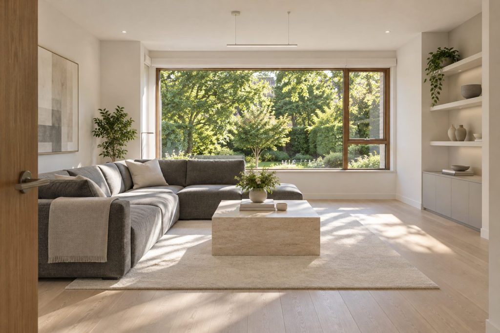 Living room, wide view from the doorway - 4-bedroom semi-detached house in Wandsworth