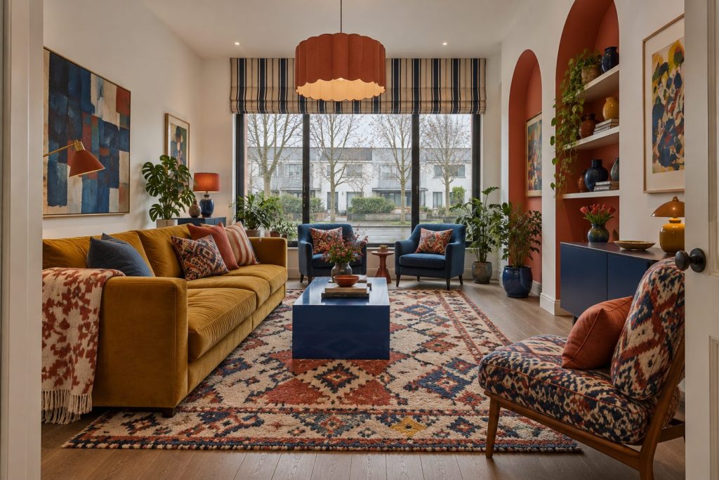 Living room, wide view from the doorway - 3-bedroom terraced house in Southfields