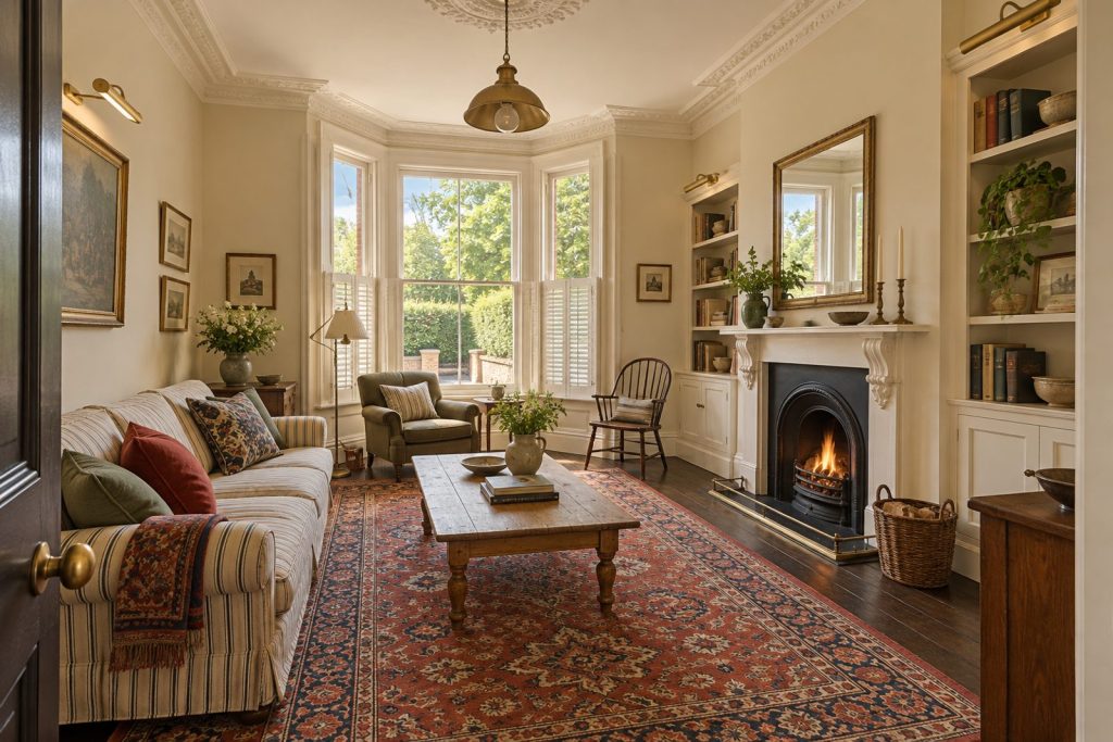 Sitting room, wide view from the doorway - 3-bedroom terraced house in Earlsfield