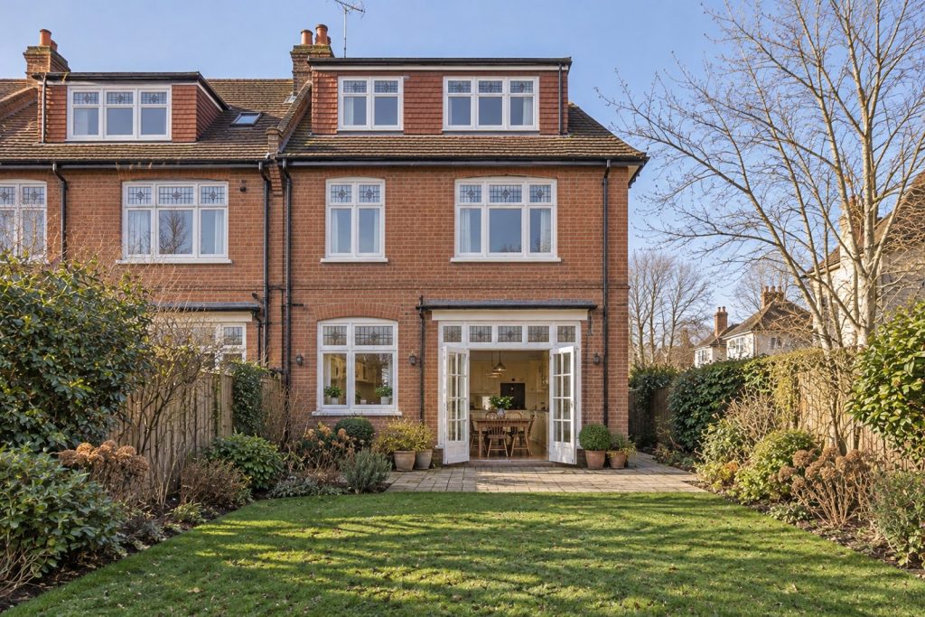 Rear garden, rear elevation seen from the garden - 4-bedroom semi-detached house in Clapham