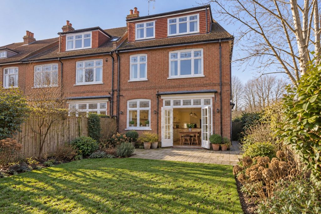 Rear garden, the garden looking back toward the house - 4-bedroom semi-detached house in Clapham